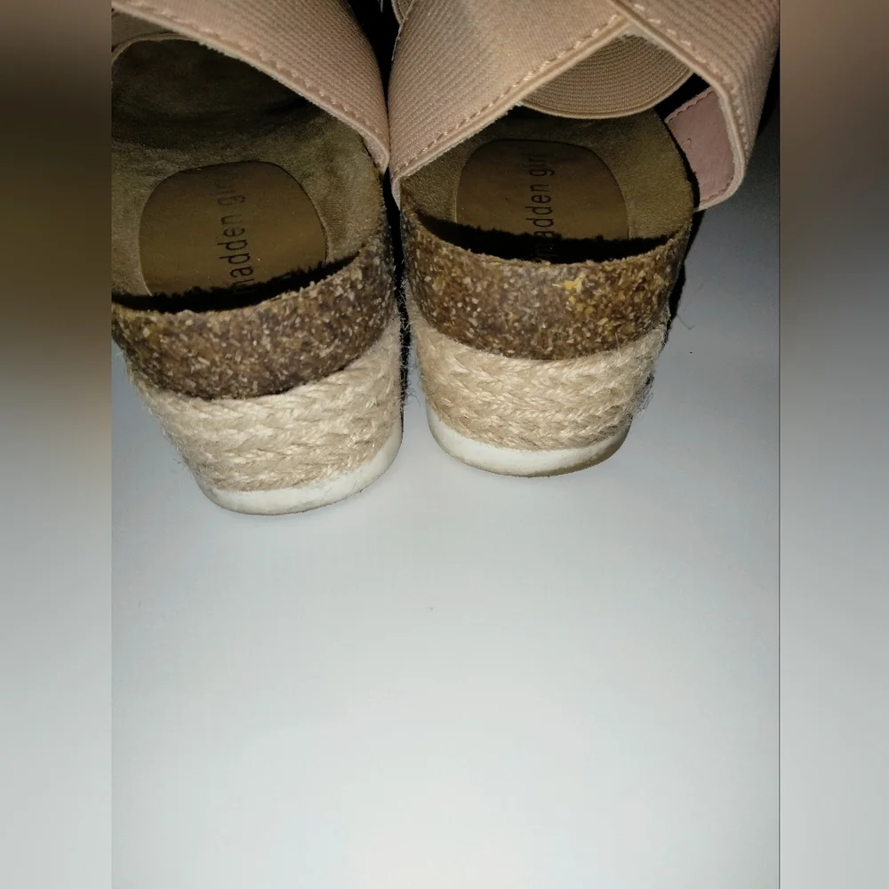 Madden Girl (Size 8) Blush Pink Open Toe Espadrille Platform Strappy Sandals
